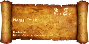 Magy Erik névjegykártya